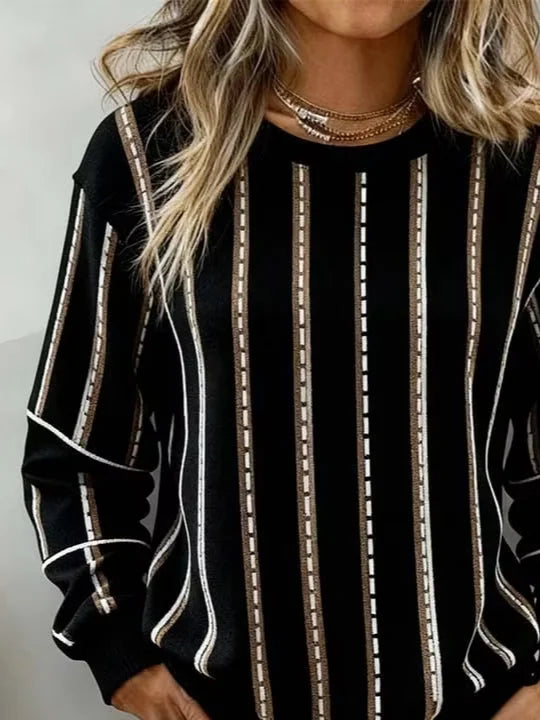 Casual Abstract Crew Neck Long Sleeve Sweatshirt