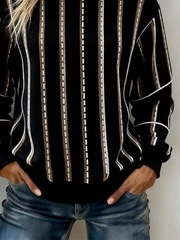 Casual Abstract Crew Neck Long Sleeve Sweatshirt