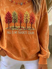 Casual Text Letters Crew Neck Long Sleeve Sweatshirt