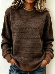 Casual Simple Abstract Crew Neck Long Sleeve Sweatshirt