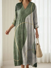 Casual Color Block Abstract Everyday Comfort Dress