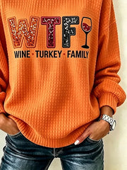 Casual Text Letters Crew Neck Long Sleeve Sweatshirt