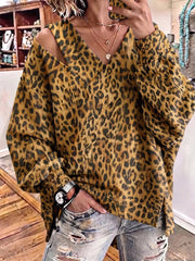 Casual Simple Ombre V Neck Long Sleeve Sweatshirt