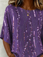 Casual Loose Crew Neck Vintage Blouse