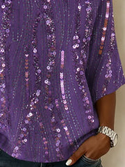 Casual Loose Crew Neck Vintage Blouse