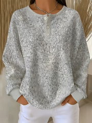 Casual Abstract Simple Crew Neck Long Sleeve Sweatshirt