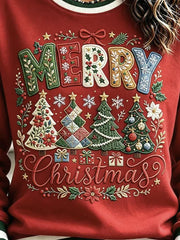 Casual Text Letters Crew Neck Long Sleeve Sweatshirt