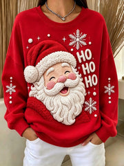 Casual Santa Claus Crew Neck Long Sleeve Sweatshirt