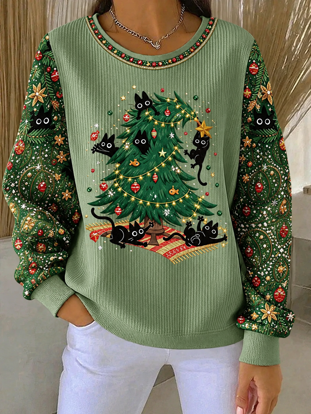 Casual Text Letters Crew Neck Long Sleeve Sweatshirt