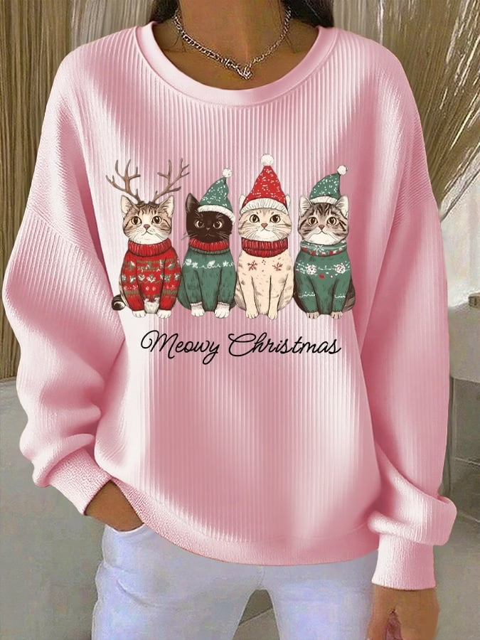 Casual Text Letters Crew Neck Long Sleeve Sweatshirt
