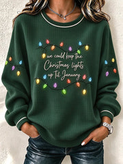 Casual Text Letters Crew Neck Long Sleeve Sweatshirt