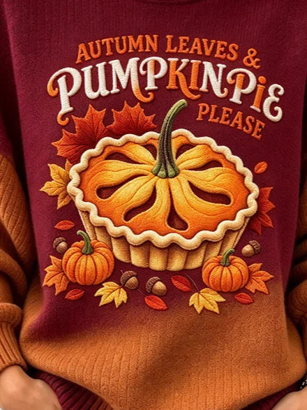 Women's Casual Thanksgiving Pumpkin Pie Sweatshirt