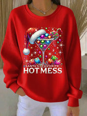 Casual Christmas Crew Neck Long Sleeve Sweatshirt