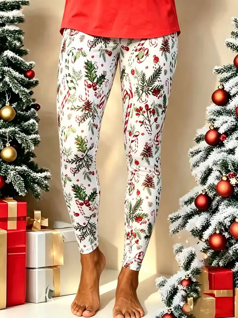 Casual Christmas Printing Daily Leggings