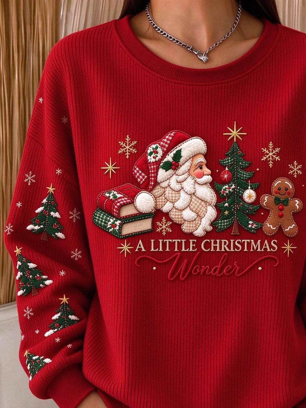 Casual Loose Printing Christmas Sweatshirt