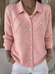 Women Casual Abstract Long Sleeve Comfy Vintage Printing Cardigan