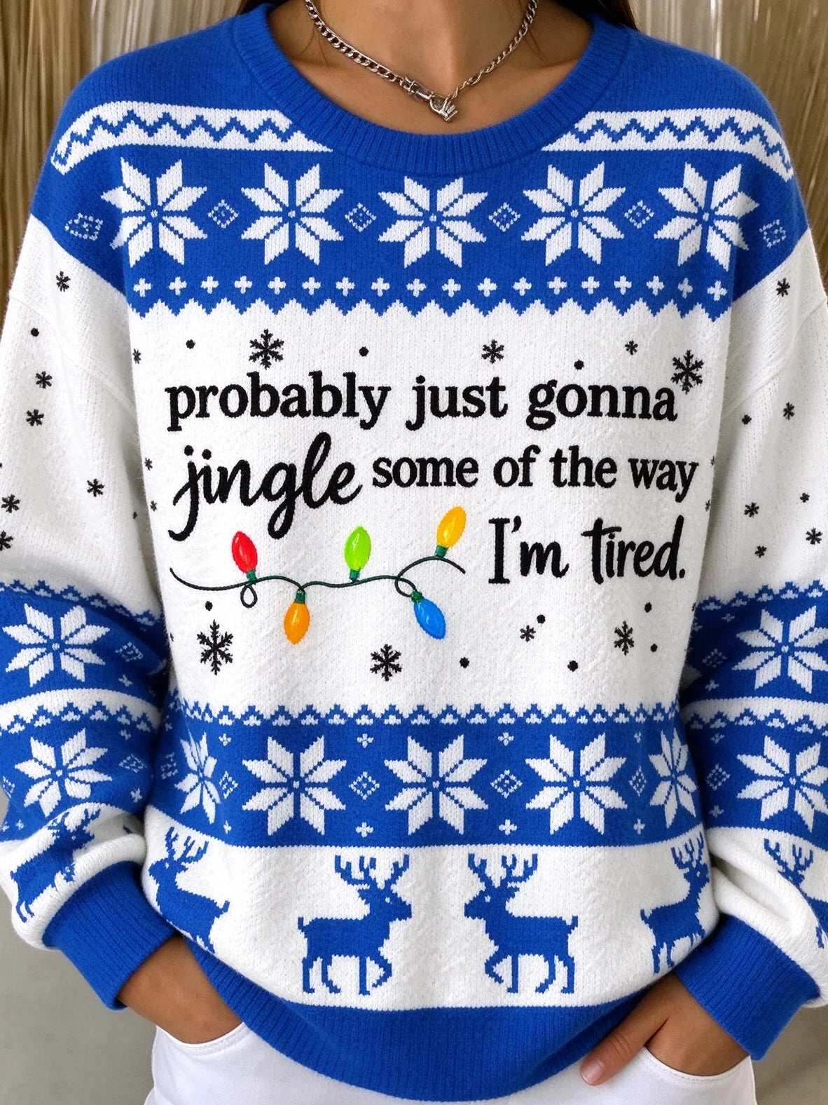 Casual Geometric Crew Neck Long Sleeve Sweatshirt