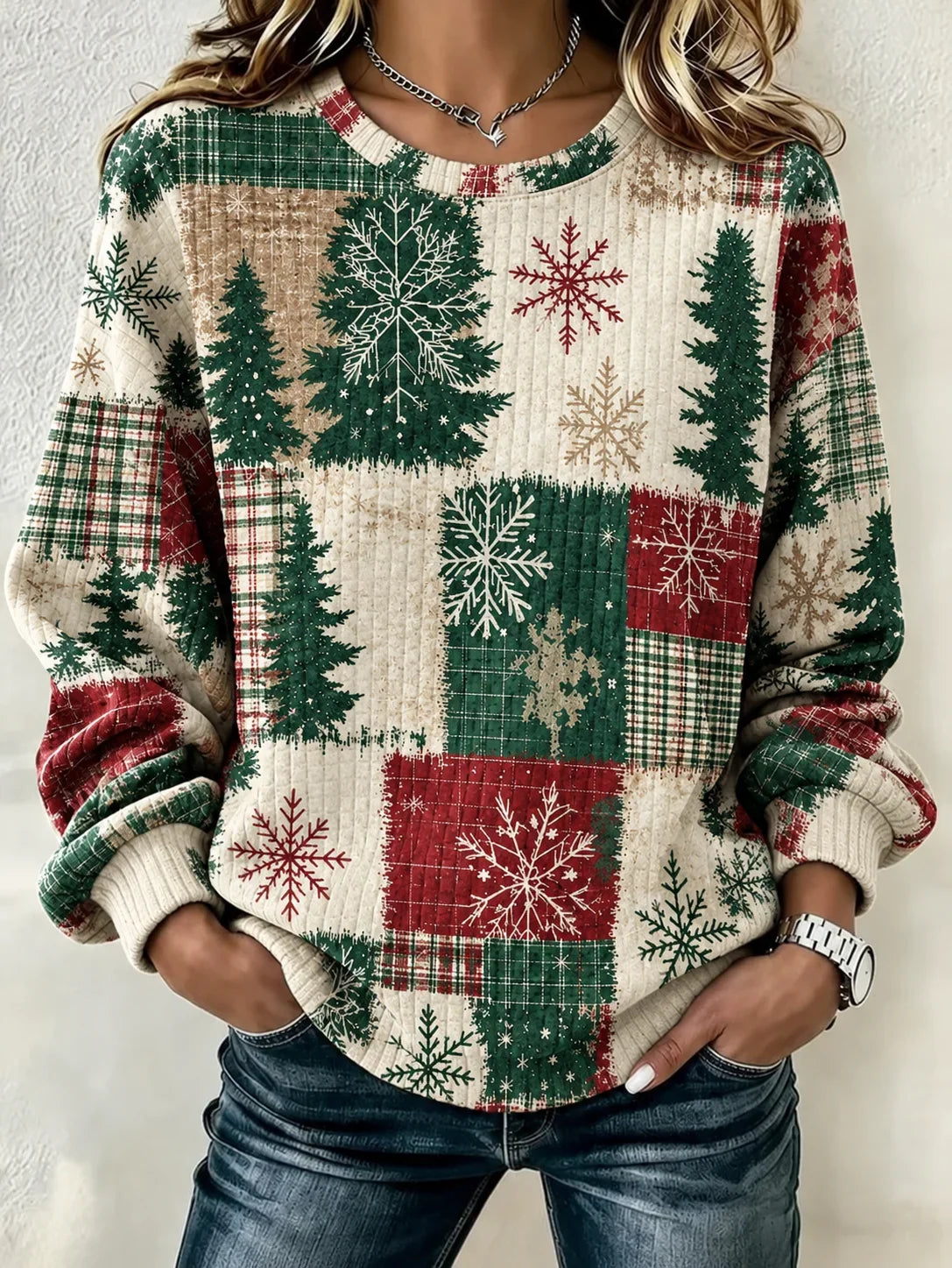 Printing Regular Fit Henley Collar Simple Daily Sweatshirt