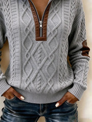 Casual Abstract Stand Collar Long Sleeve Sweatshirt