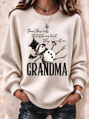 Casual Text Letters Heartwarming Crew Neck Long Sleeve Sweatshirt