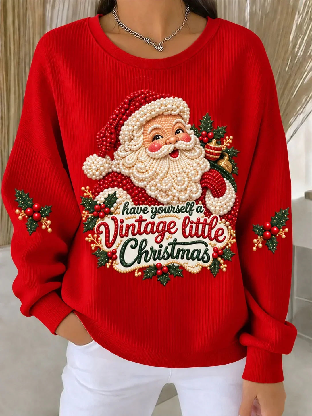 Casual Text Letters Crew Neck Long Sleeve Sweatshirt