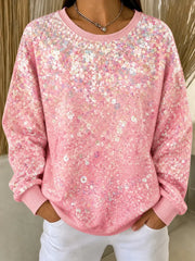 Casual Abstract Crew Neck Long Sleeve Sweatshirt