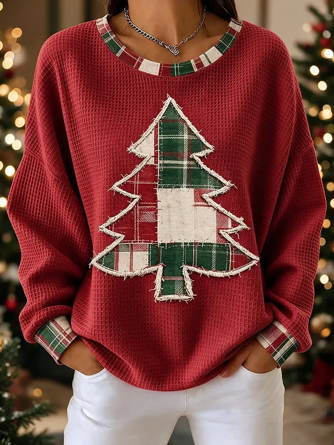 Creative Women's Christmas Themed Art Print Casual Sweatshirt