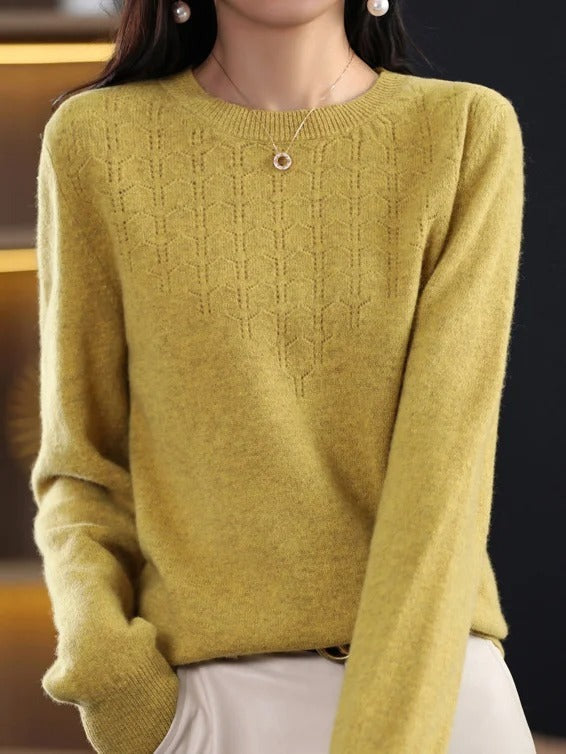 Plain Casual Loose Long Sleeve Crew Neck Yarn/Wool Yarn Daily Sweater
