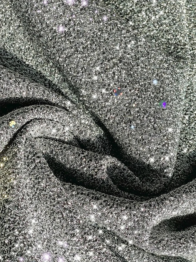 Plain Glitter Mid-long Loose Jacket
