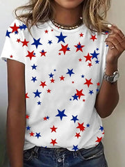 Classy Round Neck Short Sleeve Tops