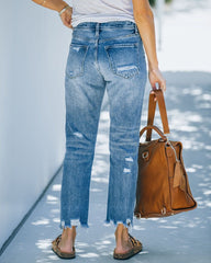 Plain Straight Wash Casual Loose Jeans
