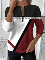 Modern V-Neck Long Sleeve Blouse