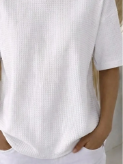 Casual Plain Crew Neck Short Sleeve T-shirt