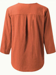 Stylish V Neck  Buttons Going Out Casual Shirt