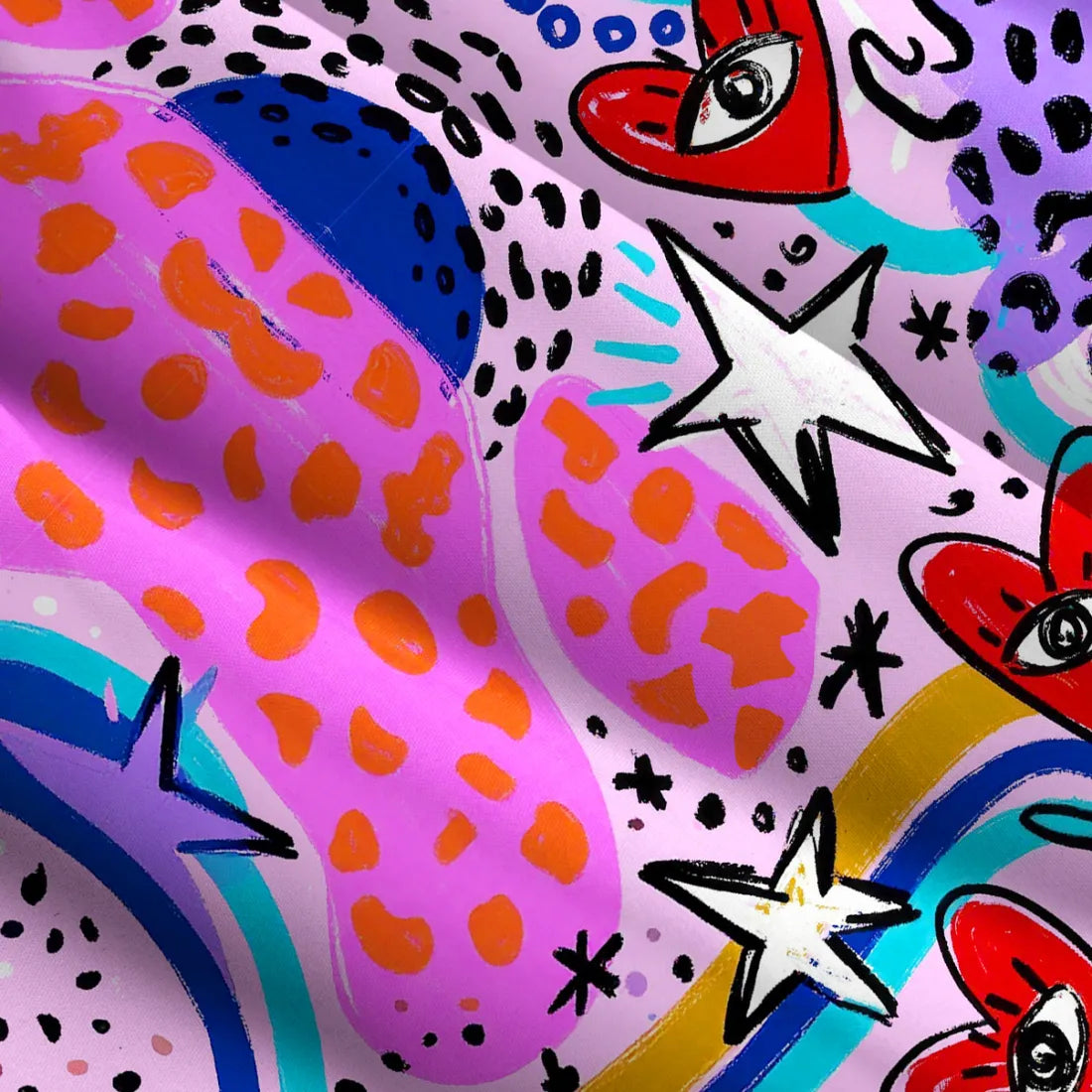 Cosmic Love Eyes Graffiti Wide Straps Maxi Dress