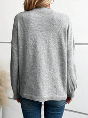 Plain Long Sleeve Sweater Cardigan