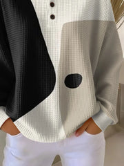 Casual Crew Neck Abstract Sweatshirt Printing