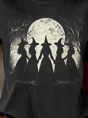 Casual Halloween Crew Neck Short Sleeve T-shirt