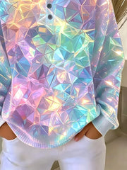 Casual Abstract Crew Neck Long Sleeve Sweatshirt