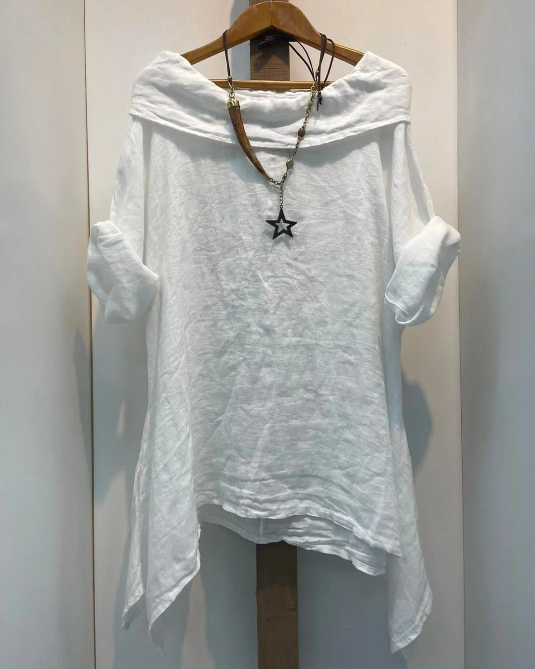 Plus Size Solid One Shoulder Irregular Hem Blouses