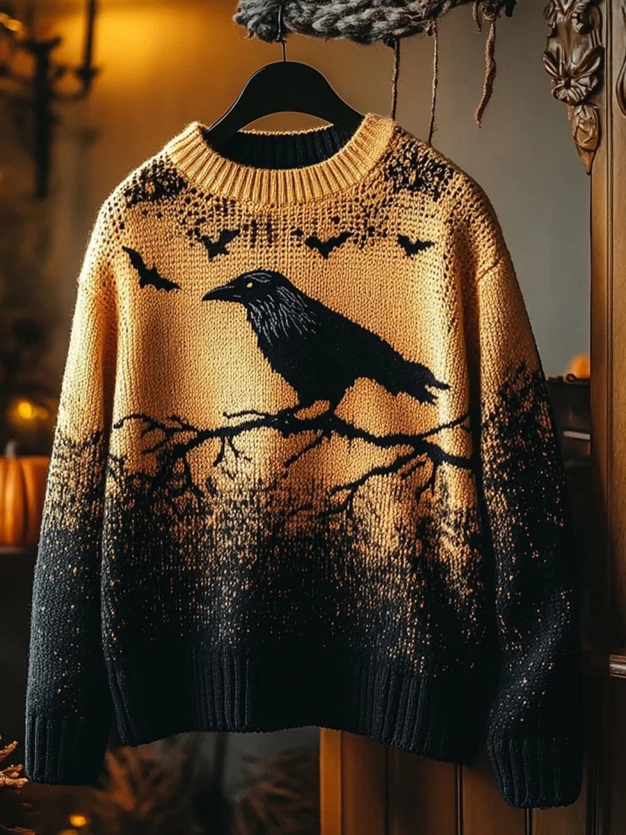 Gothic Crow Art Halloween Sweater