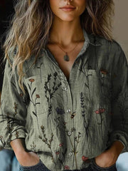 Vintage Floral Print Top