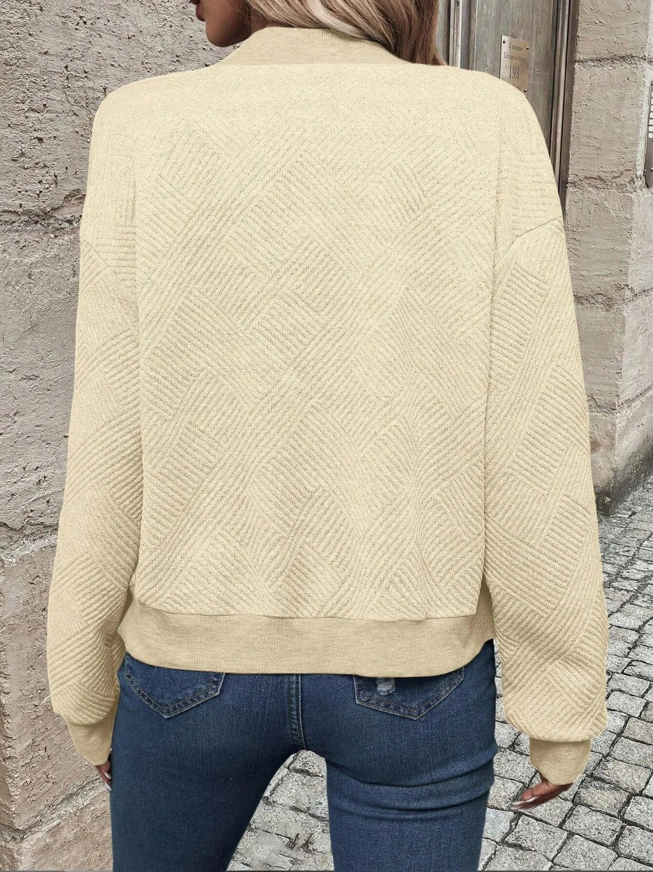 Plain Regular Long Sleeve Micro-elasticity Casual Loose Jacket