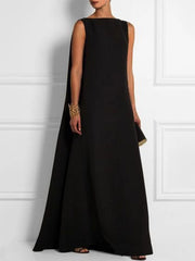 Plain Vintage Crew Neck Sleeveless Wedding Guest Dress