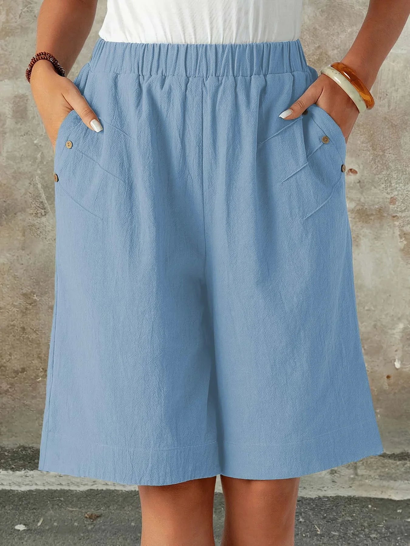 Casual Loose Fit Elegant Plain Pants