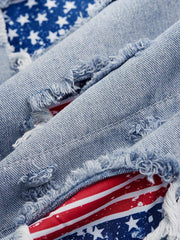 America Flag Pockets Regular Fit Independence Day Straight Jeans