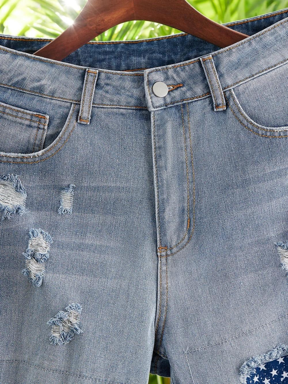 America Flag Pockets Regular Fit Independence Day Straight Jeans