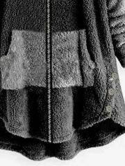 Plain Hooded Zipper Long Sleeves Warm Coat