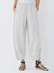 Women's Stripe with Pockets Casual Loose Pants