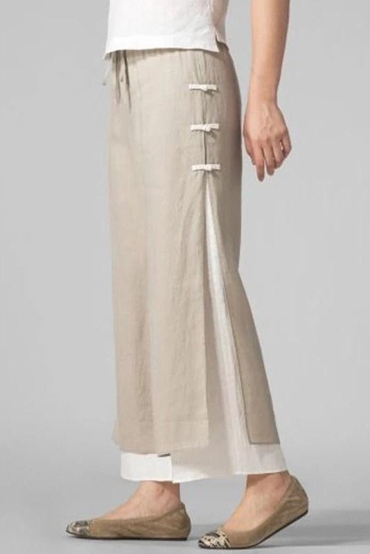 Women's Solid Color Layered Casual Plus Size Pants